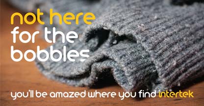 The sleeve of a knit sweater