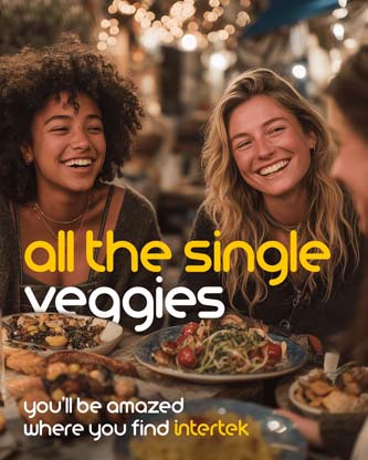 A group of women at a dining table filled with vegetarian dishes