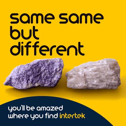 Two minerals of similar shape but different coloring